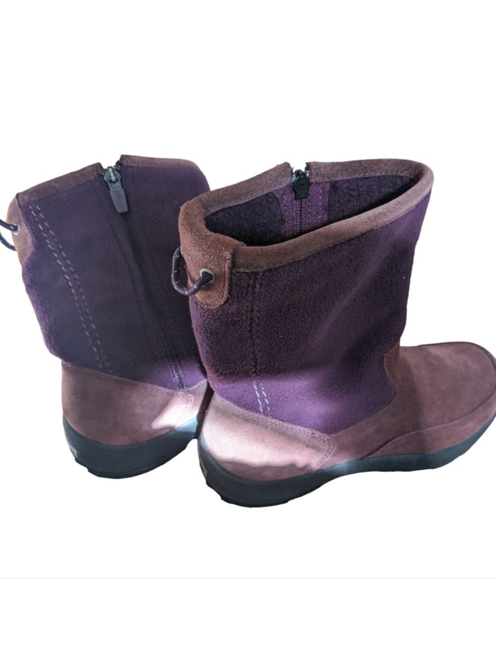 LL Bean Purple suede and fleece boots size 8M Cozy